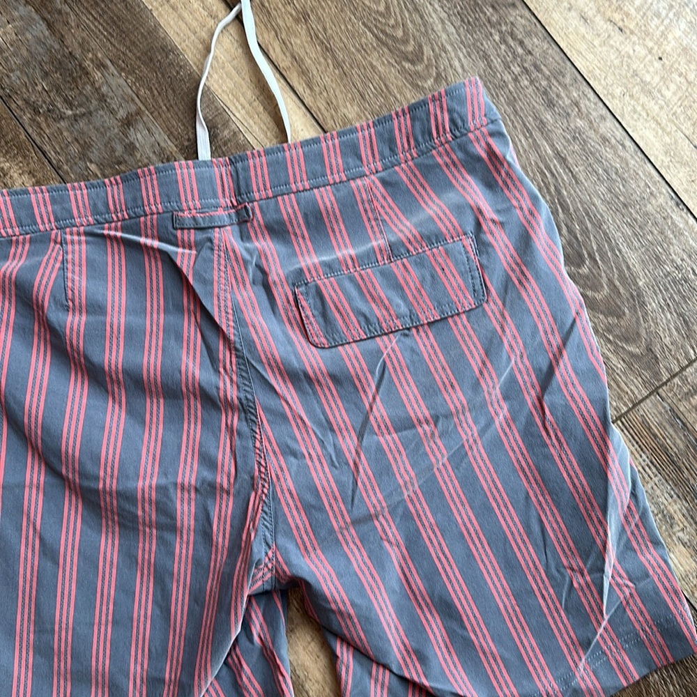 Onia pink and Blue/grey Striped Board Shorts - Picture 4 of 6